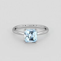 1.45 Ct. Blue Aquamarine Ring, 14K White Gold 1