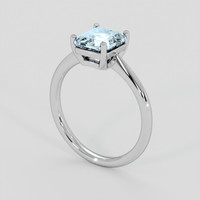1.45 Ct. Blue Aquamarine Ring, 14K White Gold 2