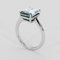 5.80 Ct. Bluish Green Aquamarine Ring, 14K White Gold 2