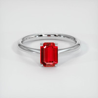 0.99 Ct. Ruby Ring, 14K White Gold 1