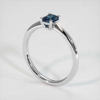 0.49 Ct. Bluish Green Sapphire Ring, 14K White Gold 2