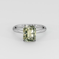 3.51 Ct. Green Sapphire Ring, 14K White Gold 1