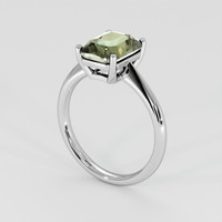 3.51 Ct. Green Sapphire Ring, 14K White Gold 2