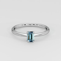 0.45 Ct. Bluish Green Sapphire Ring, 14K White Gold 1
