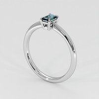0.45 Ct. Bluish Green Sapphire Ring, 14K White Gold 2