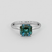 3.15 Ct. Greenish Blue Sapphire Ring, 14K White Gold 1