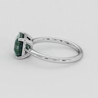 3.15 Ct. Greenish Blue Sapphire Ring, 14K White Gold 4