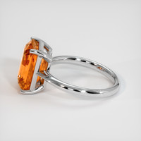 6.28 Ct. Orange Sapphire Ring, 14K White Gold 4