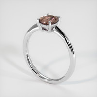 0.99 Ct. Brown Sapphire Ring, 14K White Gold 2