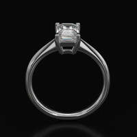 2.22 Ct. White Sapphire Ring, 14K White Gold 3