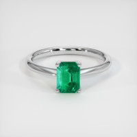 1.07 Ct. Emerald Ring, 18K White Gold 1