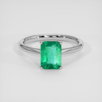 1.50 Ct. Emerald Ring, 18K White Gold 1