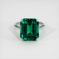 9.21 Ct. Emerald Ring, 18K White Gold 1