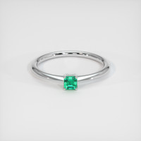 0.22 Ct. Emerald Ring, 18K White Gold 1