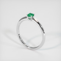 0.22 Ct. Emerald Ring, 18K White Gold 2