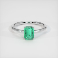 1.06 Ct. Emerald Ring, 18K White Gold 1