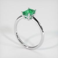 1.06 Ct. Emerald Ring, 18K White Gold 2