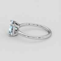 1.45 Ct. Blue Aquamarine Ring, 18K White Gold 4