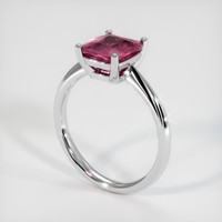 1.57 Ct. Pink Sapphire Ring, 18K White Gold 2