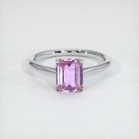 2.72 Ct. Pink Sapphire Ring, 18K White Gold 1