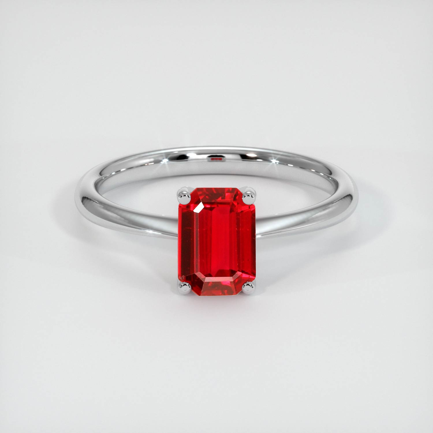 Vedic Ruby Ring 0.99 Ct., 18K White Gold