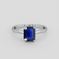 1.72 Ct. Blue Sapphire Ring, 18K White Gold 1