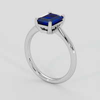 1.72 Ct. Blue Sapphire Ring, 18K White Gold 2