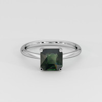 2.08 Ct. Green Sapphire Ring, 18K White Gold 1