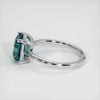 3.05 Ct. Bluish Green Sapphire Ring, 18K White Gold 4