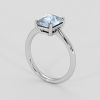 3.06 Ct. Greenish Blue Sapphire Ring, 18K White Gold 2