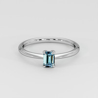 0.45 Ct. Bluish Green Sapphire Ring, 18K White Gold 1