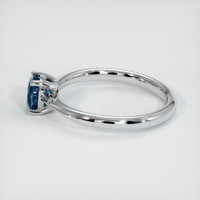 0.93 Ct. Greenish Blue Sapphire Ring, 18K White Gold 4