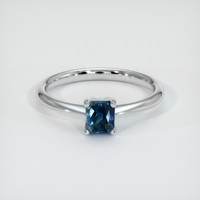 0.83 Ct. Sapphire Ring, 18K White Gold 1