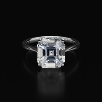 6.06 Ct. White Sapphire Ring, 18K White Gold 1