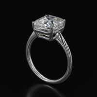 6.06 Ct. White Sapphire Ring, 18K White Gold 2