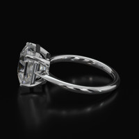 6.06 Ct. White Sapphire Ring, 18K White Gold 4