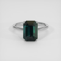 5.52 Ct. Bluish Green Sapphire Ring, 18K White Gold 1