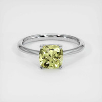 1.79 Ct. Greenish Yellow Sapphire Ring, 18K White Gold 1