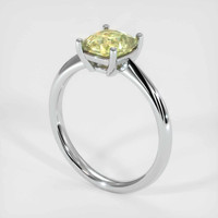 1.79 Ct. Greenish Yellow Sapphire Ring, 18K White Gold 2