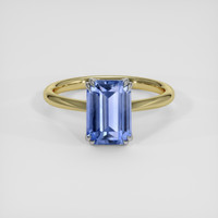 3.04 Ct. Blue Sapphire Ring, 14K White & Yellow 1