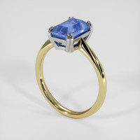 3.04 Ct. Blue Sapphire Ring, 14K White & Yellow 2