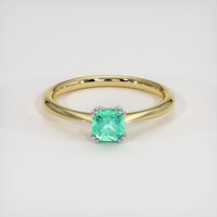 0.58 Ct. Emerald Ring, 18K White & Yellow 1