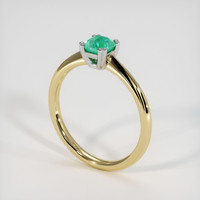 0.58 Ct. Emerald Ring, 18K White & Yellow 2