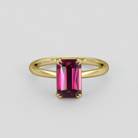 2.69 Ct. Purplish Pink Rhodolite Garnet Ring, 10K Yellow Gold 1
