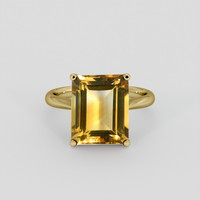 5.24 Ct. Orangish Yellow Citrine Ring, 10K Yellow Gold 1
