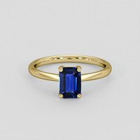 0.98 Ct. Blue Sapphire Ring, 10K Yellow Gold 1