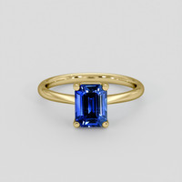 1.57 Ct. Blue Sapphire Ring, 10K Yellow Gold 1