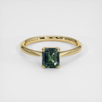 0.83 Ct. Green Sapphire Ring, 10K Yellow Gold 1
