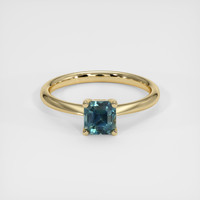 1.07 Ct. Greenish Blue Sapphire Ring, 10K Yellow Gold 1