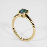 1.07 Ct. Greenish Blue Sapphire Ring, 10K Yellow Gold 2